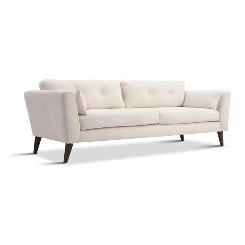 Sonderaktion Casa Padrino luxury living room sofa cream / dark brown 220 cm - Living room furniture