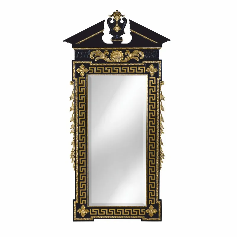 Top-Seller Casa Padrino luxury baroque mirror black / gold H. 189 cm - Baroque style furniture