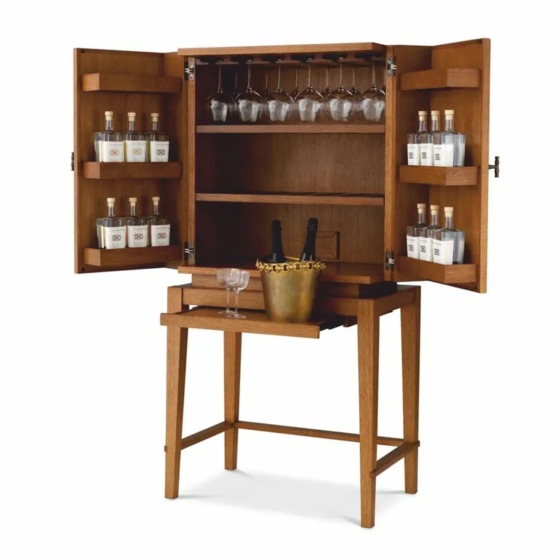 Markenware Casa Padrino luxury bar cabinet - wine cabinet with 2 doors brown / bronze H. 167.5 cm - Bar furniture