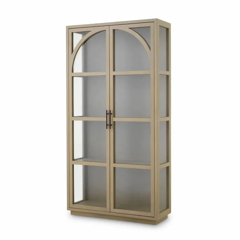 Casa Padrino luxury display cabinet beige / bronze 118 x 44.5 x H. 210 cm - Luxury interior Sonderangebot