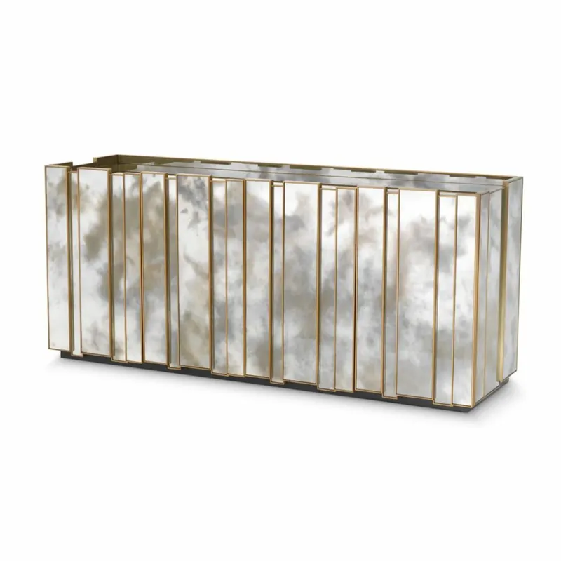 Casa Padrino luxury sideboard with antique mirror glass 200 cm - Mirrored furniture Saisonangebot