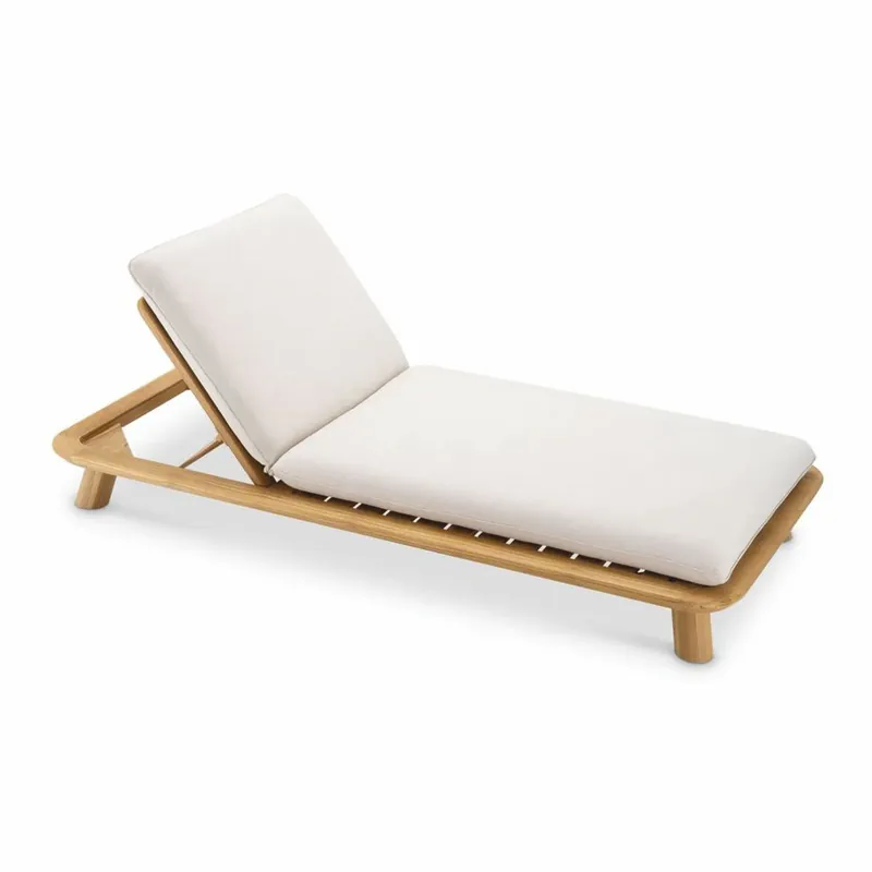 Angebot Casa Padrino luxury teak garden lounger natural / sand - Luxury pool lounger