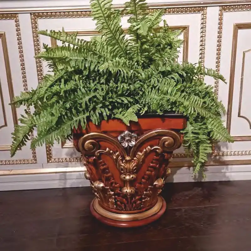 Casa Padrino luxury baroque flower pot brown / gold / silver H. 45 cm - Made in Italy Jetzt Kaufen