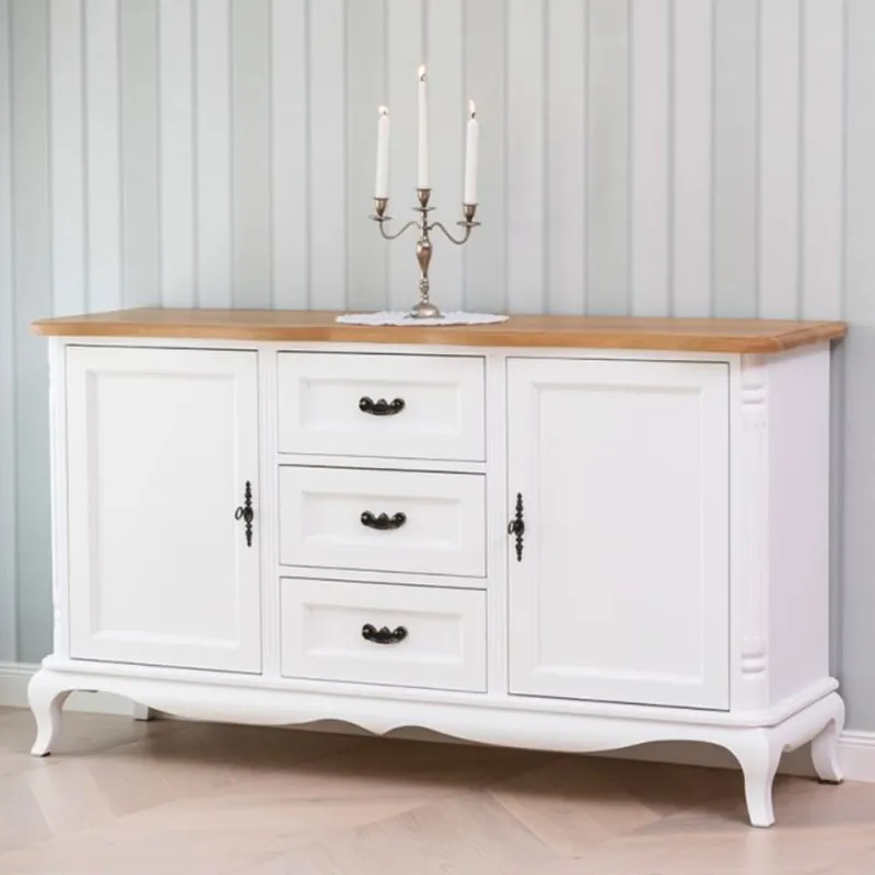 Schneller Versand Casa Padrino country style sideboard white / natural 158 cm - Country style furniture