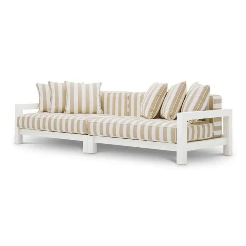 Aktuell Casa Padrino luxury outdoor garden sofa matt white / beige 273.5 cm - Luxury garden furniture