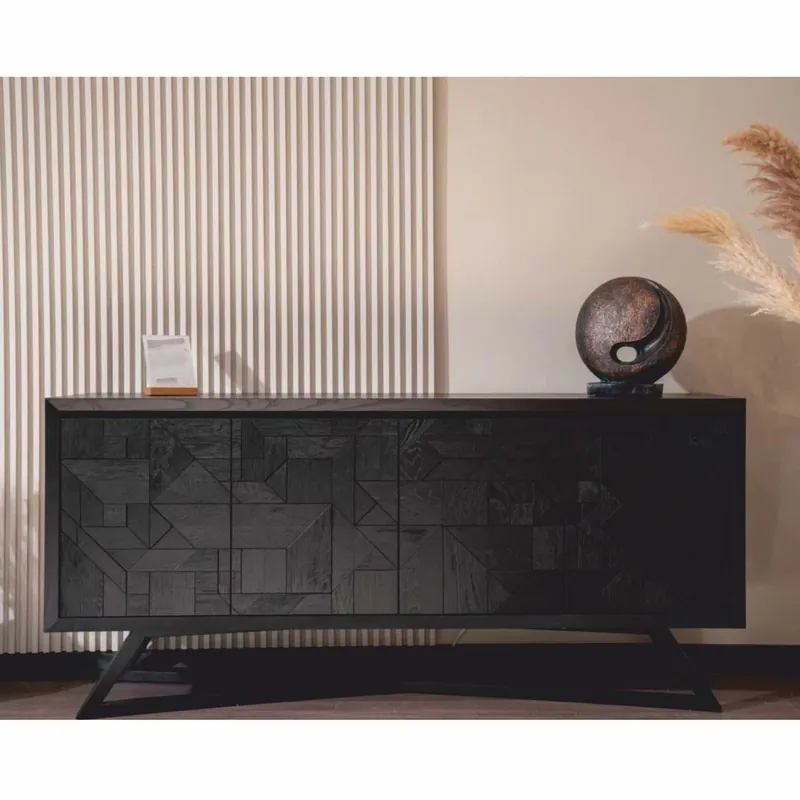 Casa Padrino luxury sideboard with 4 doors black 205 cm - Luxury furniture Top-Seller
