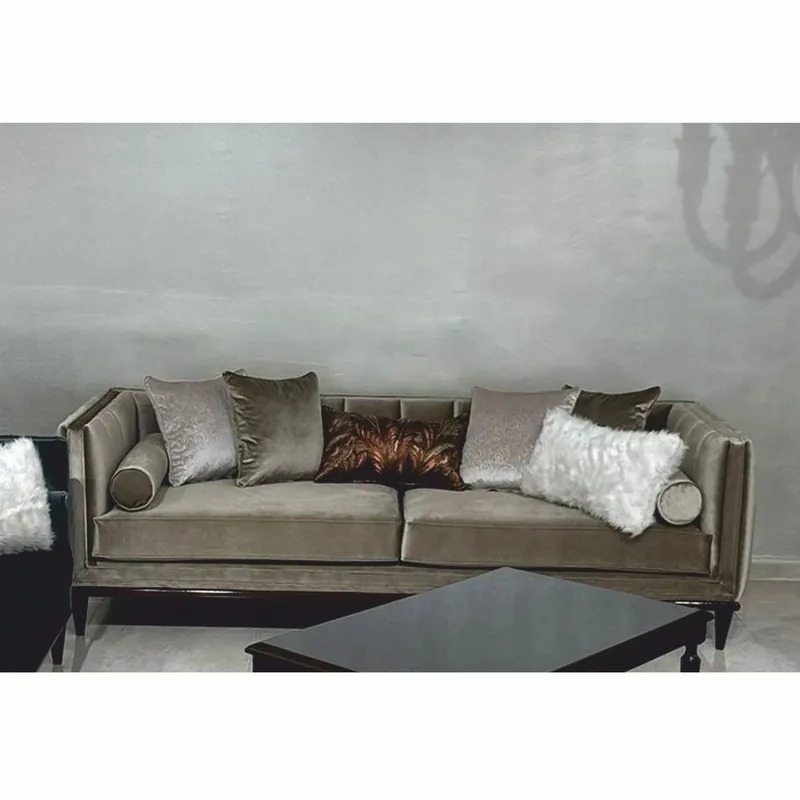 Preis Gesenkt Casa Padrino Luxury Art Deco Velvet Sofa Olive Green / Dark Brown 235 cm - Living Room Furniture