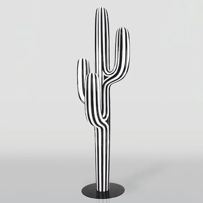 Casa Padrino XXL decorative cactus white / black H. 195 cm - Garden decoration Schneller Versand
