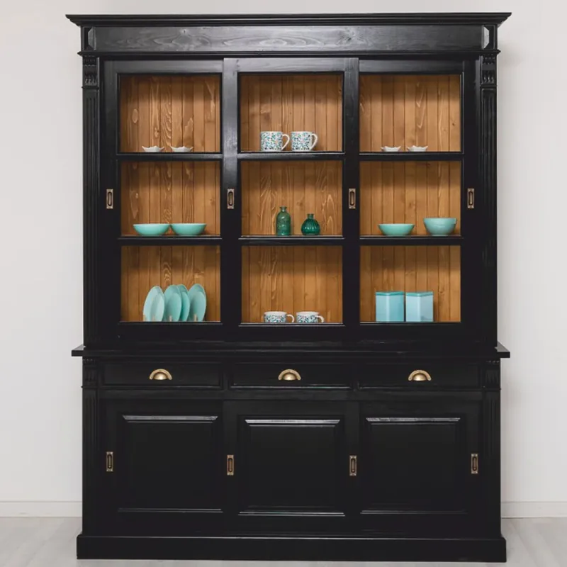 Casa Padrino country style dining room cabinet black / brown 180 x 51 x H. 220 cm Markenprodukt