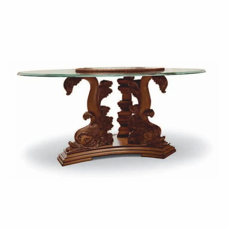Casa Padrino luxury baroque dining table brown Ø 170 cm - Baroque furniture - Made in Italy Bestseller