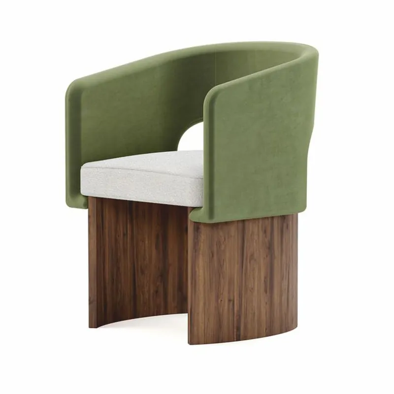 Casa Padrino luxury dining room chair with armrests green / white / brown - Premium quality Neue Ware