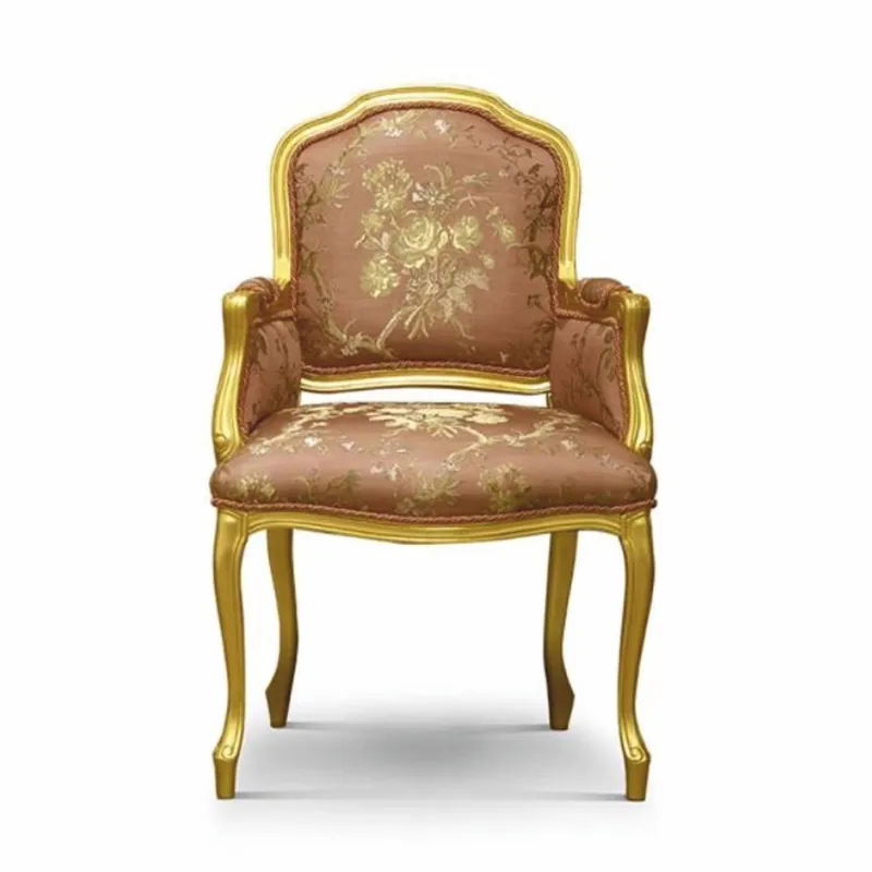 Abverkauf Casa Padrino Luxury Baroque Dining Room Chair with Armrests Brown / Gold - Made in Italy