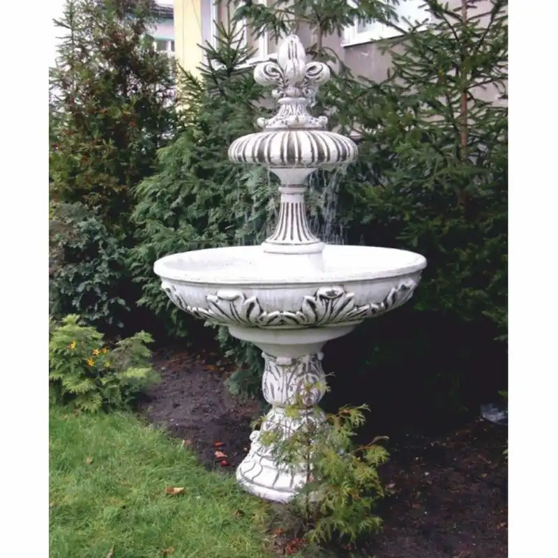 Casa Padrino baroque fountain white / gray Ø 108 x H. 173 cm - Baroque style garden fountain Knallerangebot