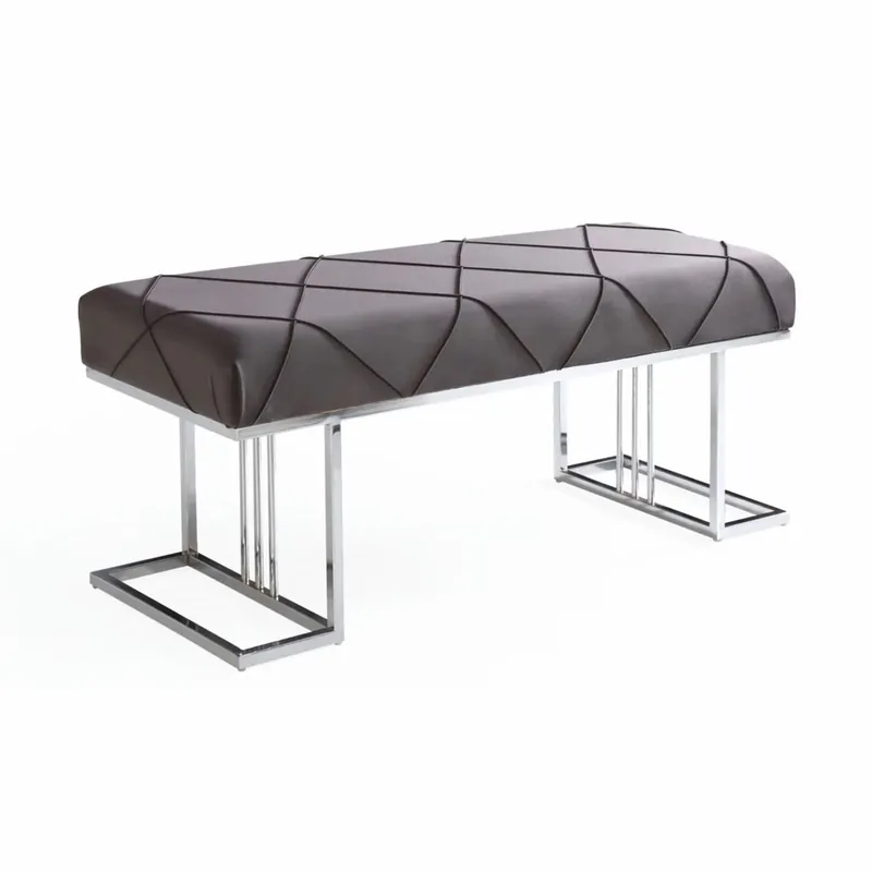 Casa Padrino luxury bench gray / black / silver 120 cm - Luxury interior Super-Preis