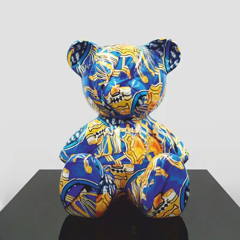 Casa Padrino luxury decorative figure teddy bear blue / yellow H. 35 cm - Decorative figures Neu