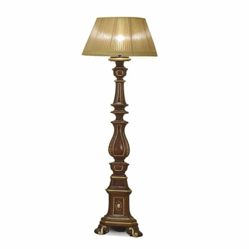 Casa Padrino luxury baroque floor lamp brown / gold H. 187 cm - Made in Italy Letzte Chance