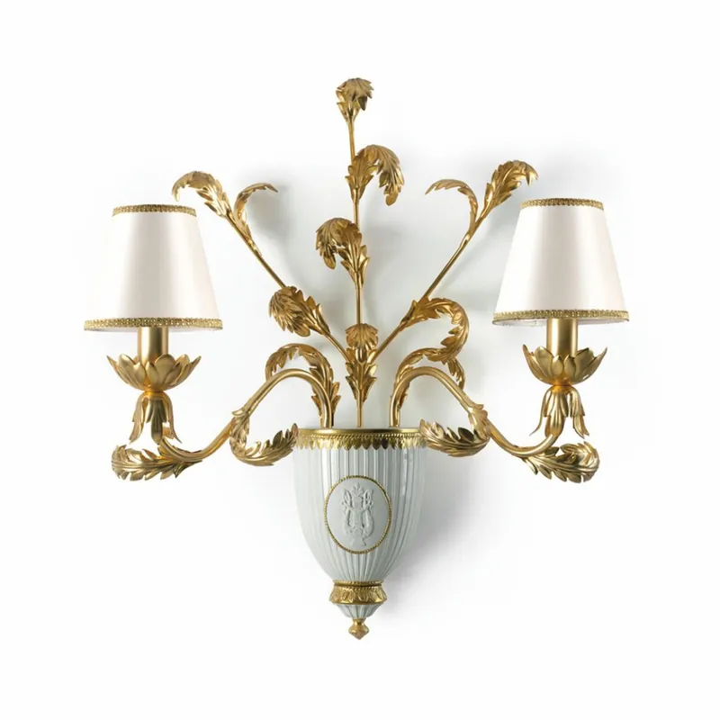 Mega-Angebot Casa Padrino Luxury Baroque Double Wall Lamp White / Gold 59 cm - Made in Italy