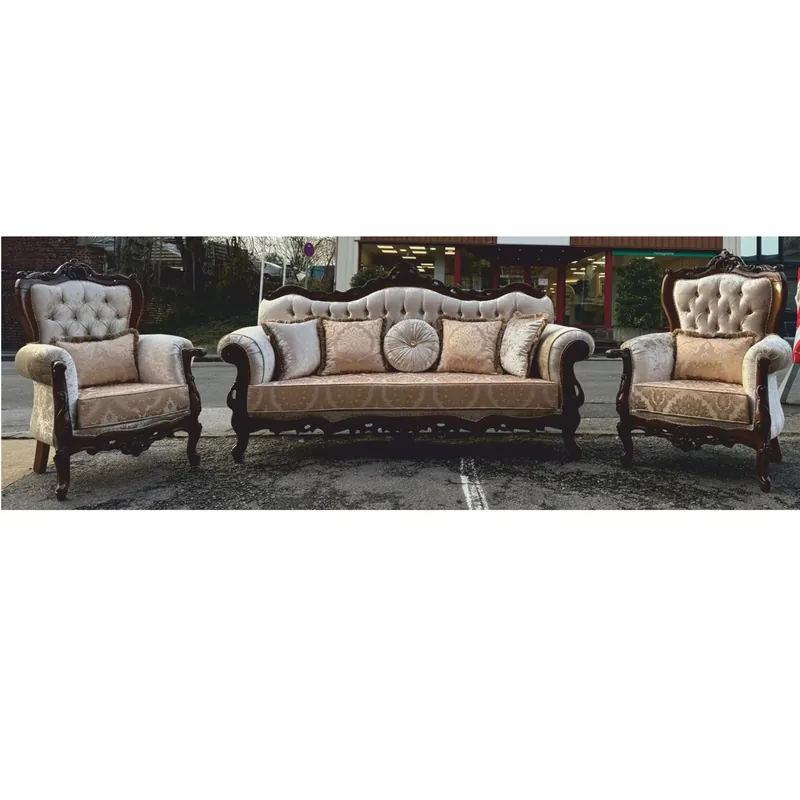 Geprüft Casa Padrino luxury baroque living room set silver / dark brown - Baroque style furniture
