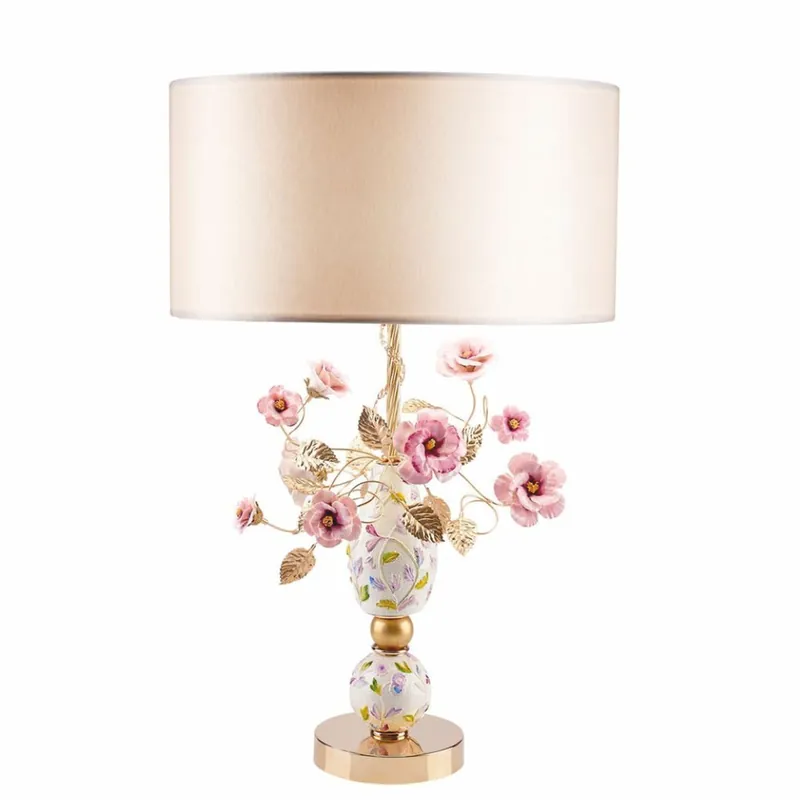 Casa Padrino luxury porcelain table lamp colorful / gold / beige H. 75 cm - Made in Italy Kracherpreis