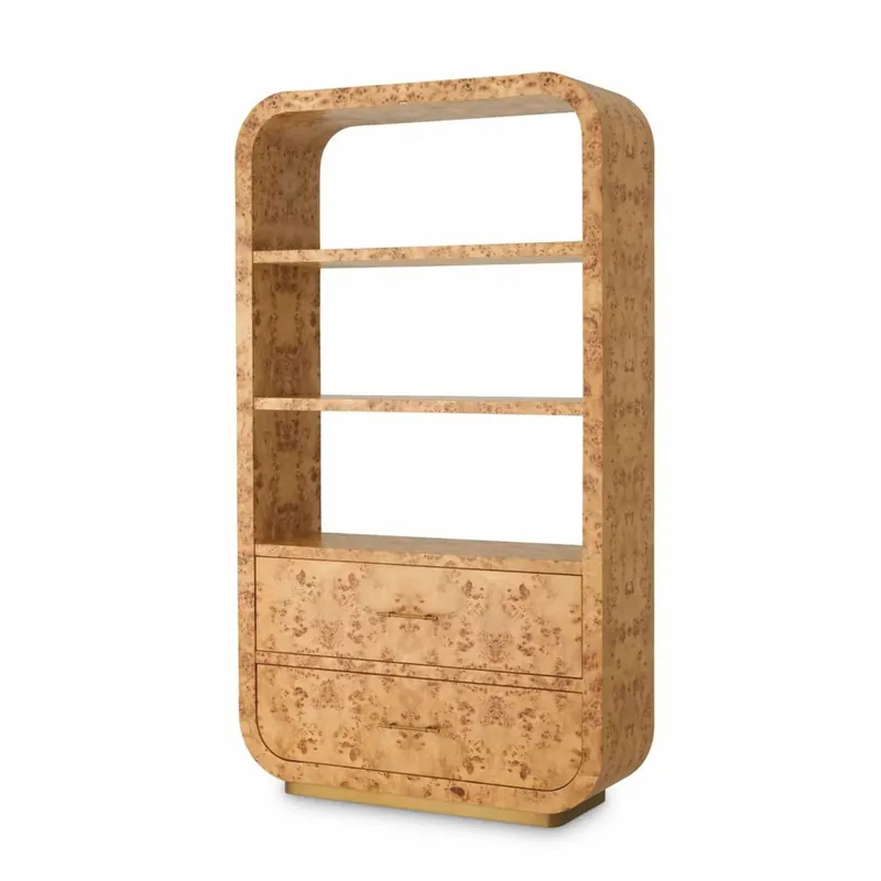 Top-Seller Casa Padrino luxury shelf cabinet with 2 drawers light brown / antique brass H. 210 cm