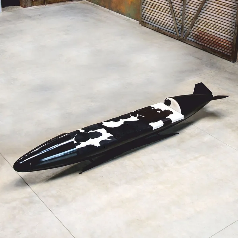 Casa Padrino Luxury Bench in Torpedo Shape 560 cm - Original Tank Tornado Fighter German Air Force Begrenztes Angebot