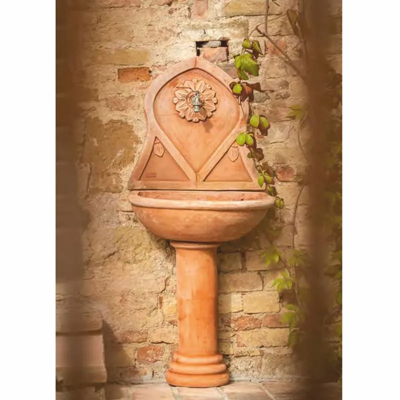 Versand Am Gleichen Tag Casa Padrino Art Nouveau Terracotta Wall Fountain Beige H. 145 cm - Made in Italy