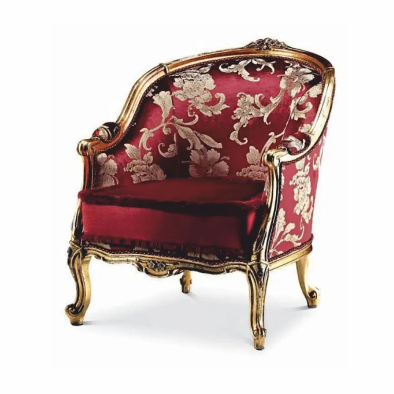 Echt Casa Padrino luxury baroque armchair with elegant bordeaux red / gold - Made in Italy