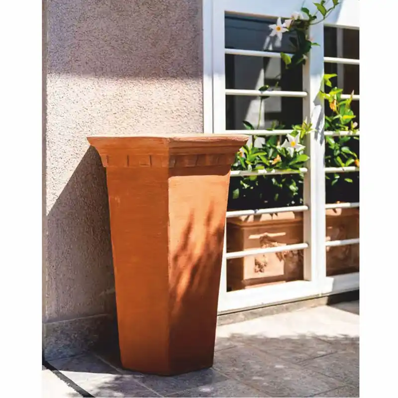 Schneller Versand Casa Padrino Art Nouveau Terracotta Flower Pot Beige H. 60 cm - Made in Italy