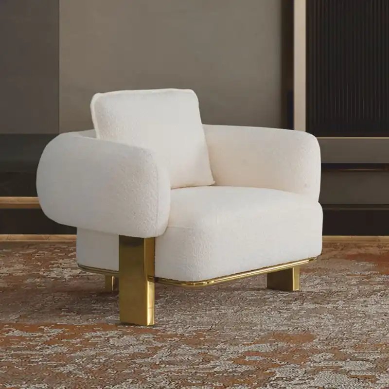 Wochenendangebot Casa Padrino luxury living room & hotel armchair white / gold 115 cm - Luxury furniture