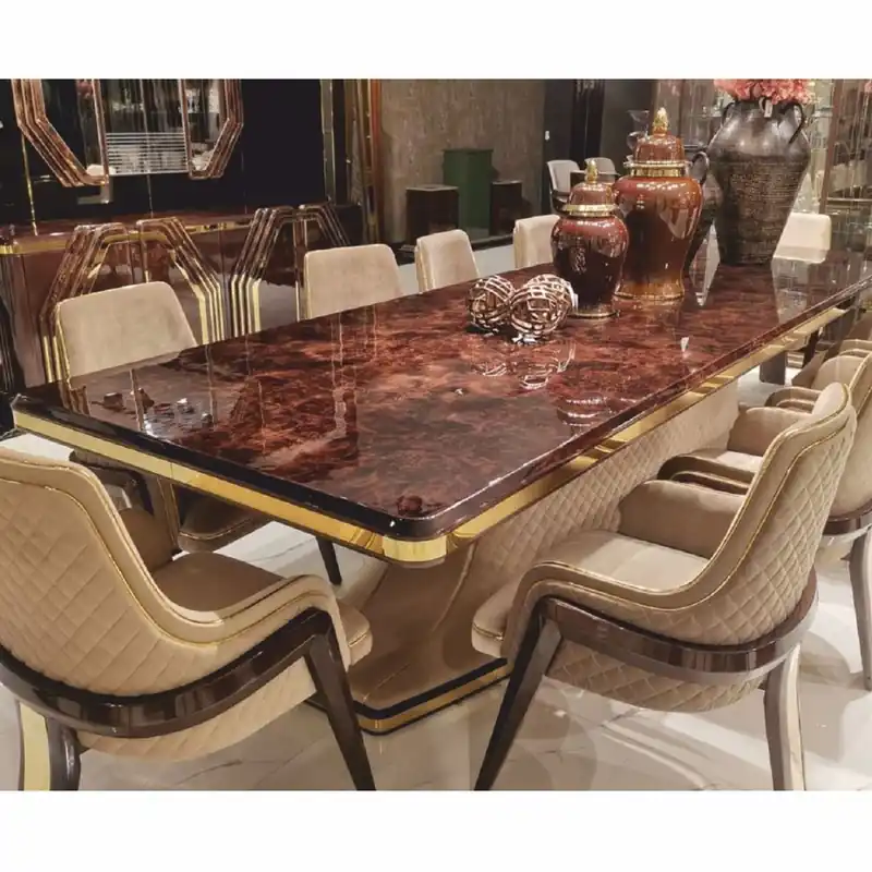 Casa Padrino Luxury Art Deco Dining Room Set - Dining table & 6 dining room chairs with armrests Nur Für Kurze Zeit