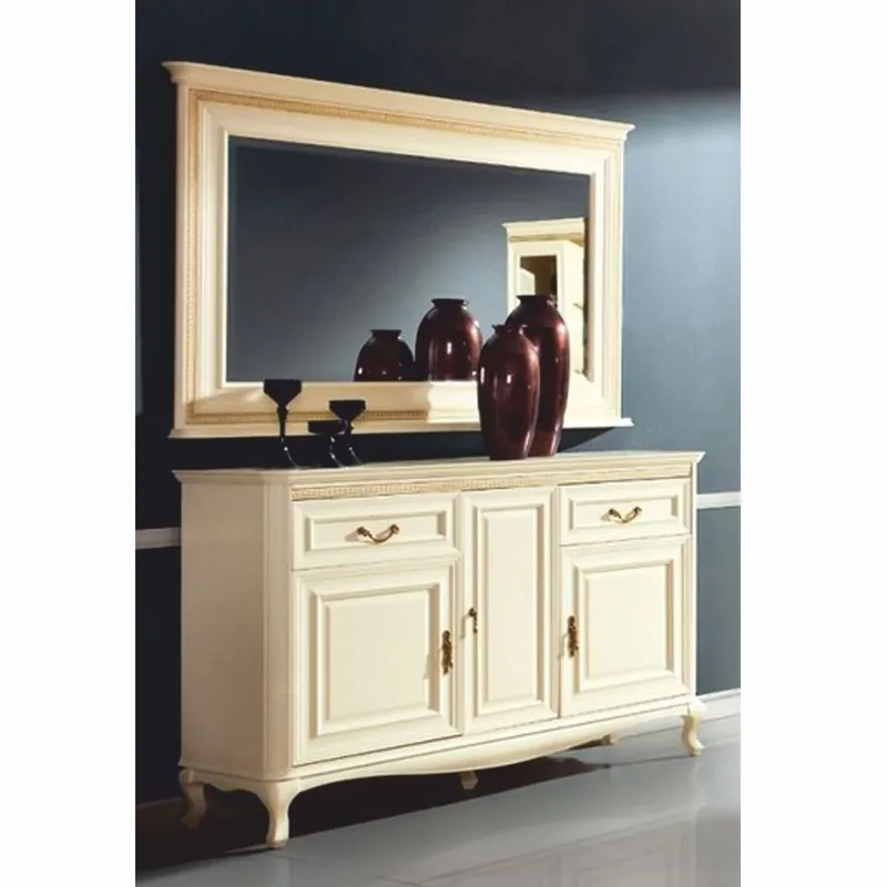 Sonderangebot Casa Padrino luxury baroque sideboard with mirror cream / gold - Baroque style dining room furniture