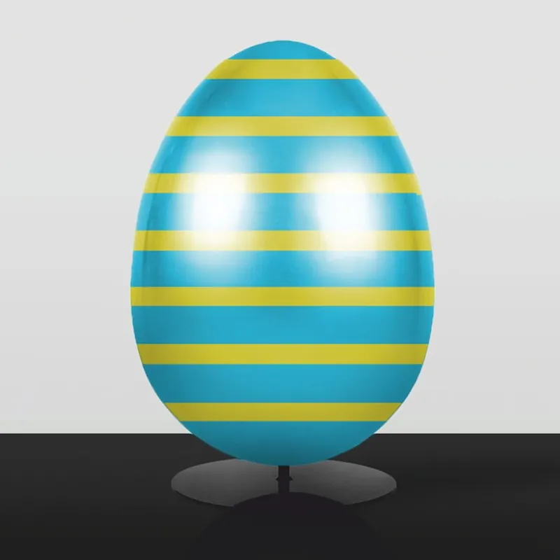 Sichere Zahlung Casa Padrino XXL decorative Easter egg with stand turquoise / yellow H. 75 cm - Easter decoration