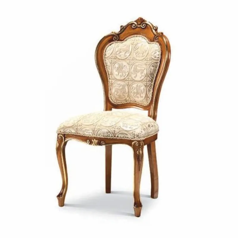 Letzte Chance Casa Padrino Luxury Baroque Dining Room Chair Beige / Brown / Gold - Baroque Furniture - Made in Italy