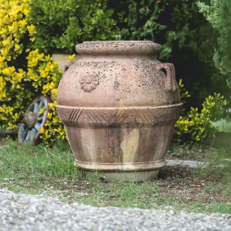 Finale Aktion Casa Padrino Art Nouveau Terracotta Flower Pot Beige H. 95 cm - Made in Italy
