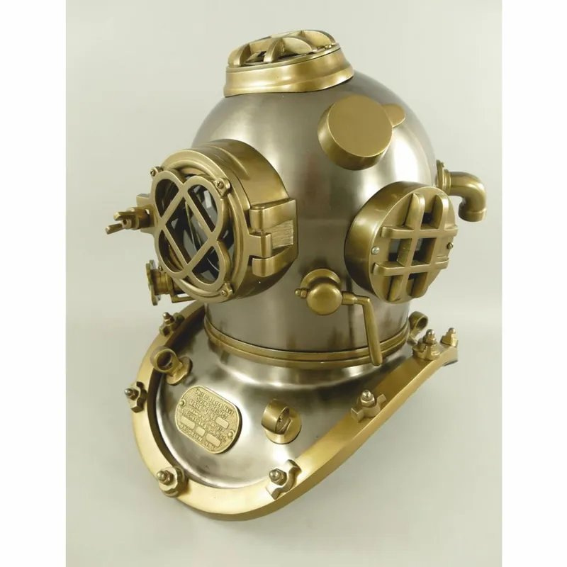 Sonderaktion Casa Padrino antique style deco diving helmet silver / burnished brass H. 47 cm