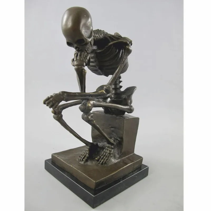 Kracherpreis Casa Padrino bronze decorative sculpture skeleton bronze / black H. 25 cm - Decorative accessories