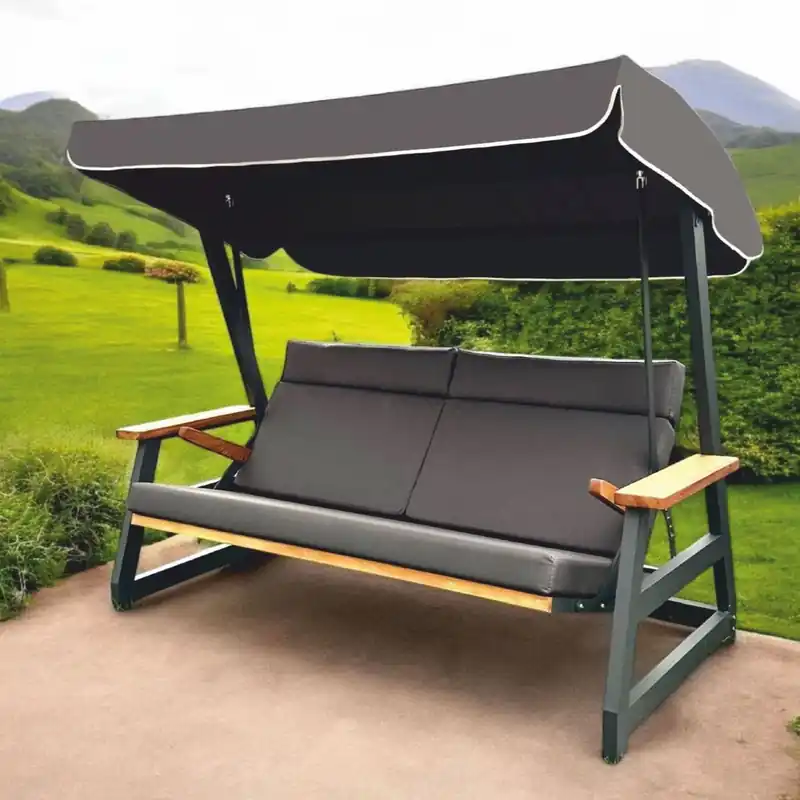 Casa Padrino Luxury Hollywood Swing Anthracite / Brown 226 cm - Garden & Terrace Furniture Finale Aktion