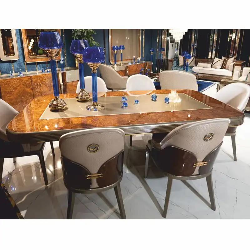Günstig Casa Padrino luxury dining table brown / gold / gray 240 cm - Dining room furniture