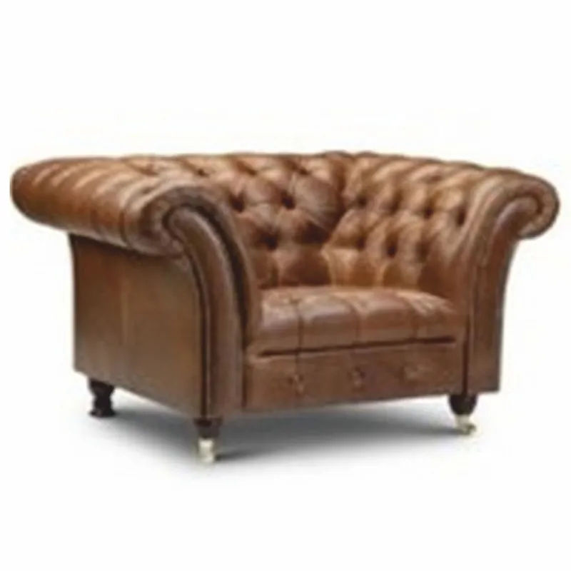 Nur Heute Casa Padrino luxury Chesterfield leather armchair vintage brown / dark brown 127 cm - Genuine leather furniture
