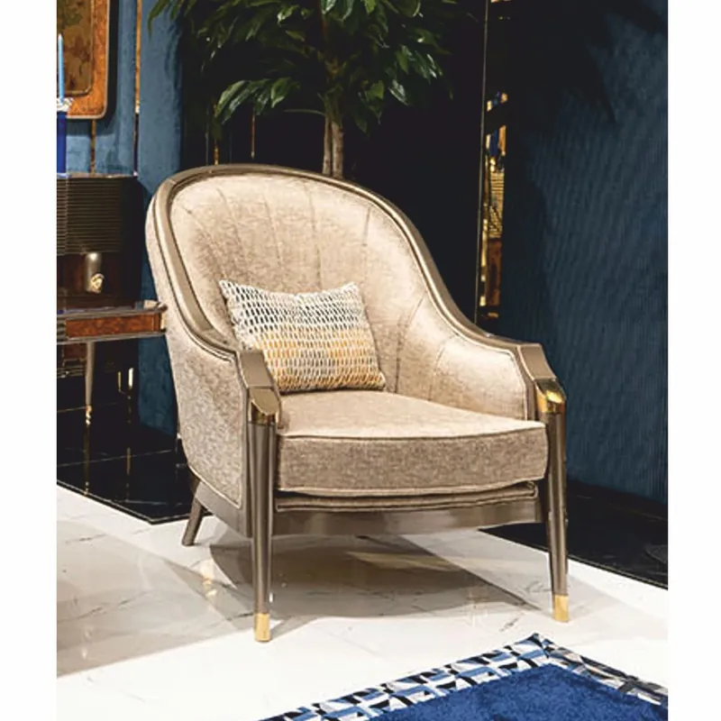 Sonderaktion Casa Padrino luxury armchair gray / gold H. 102 cm - Living room & hotel furniture