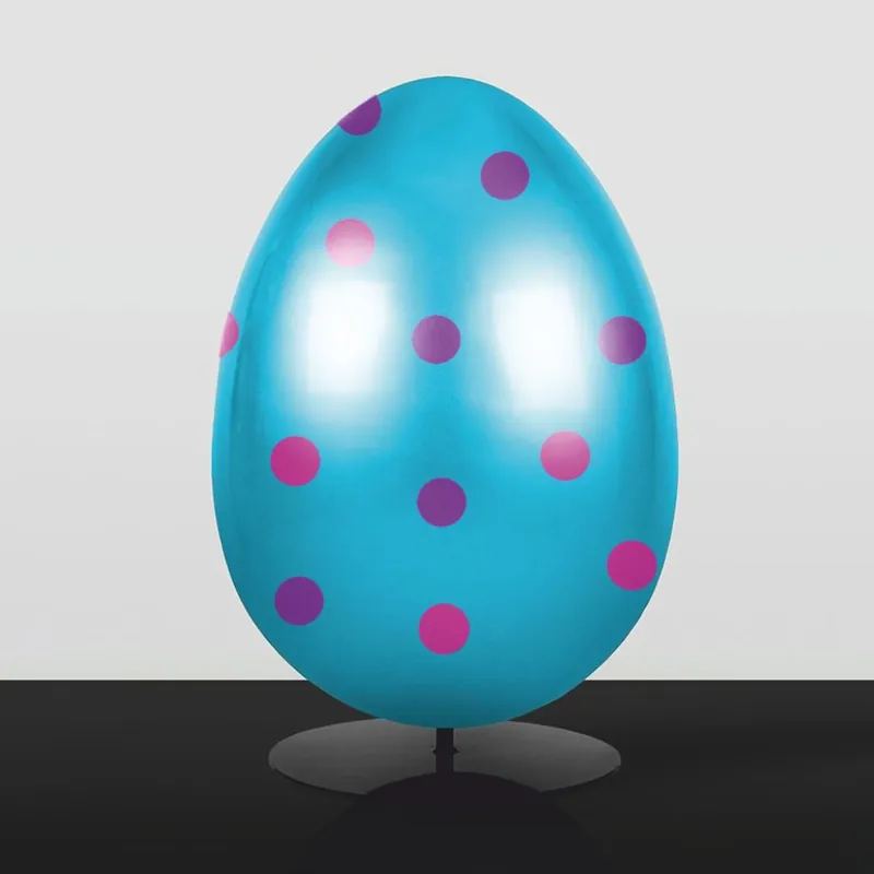 Casa Padrino XXL decorative Easter egg with stand light blue / purple / pink H. 75 cm - Easter decoration Schnäppchen