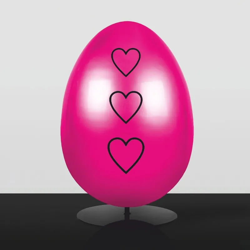 Casa Padrino XXL decorative Easter egg with stand pink / black H. 75 cm - Easter decoration Saisonangebot