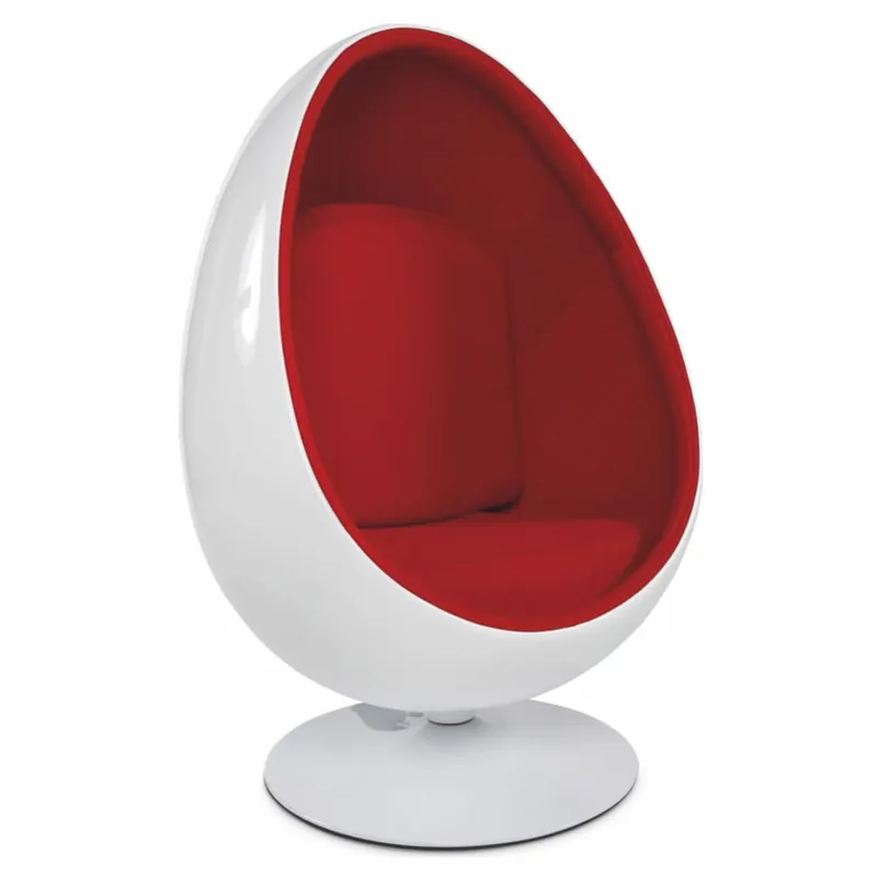 Casa Padrino luxury swivel armchair white / red H. 133 cm - Luxury furniture Direktkauf