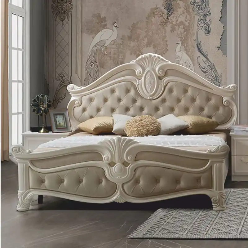 Casa Padrino luxury baroque double bed cream - Magnificent baroque bedroom furniture Echt