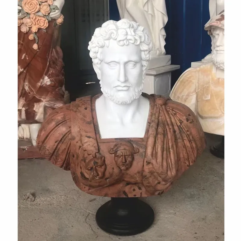Casa Padrino luxury antique style marble bust roman white / brown / black H. 80 cm Highlight