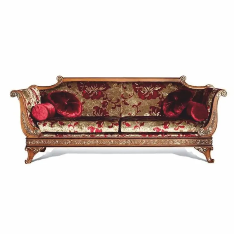 Saisonangebot Casa Padrino luxury baroque sofa bordeaux red / gold / brown / gold 230 cm - Made in Italy
