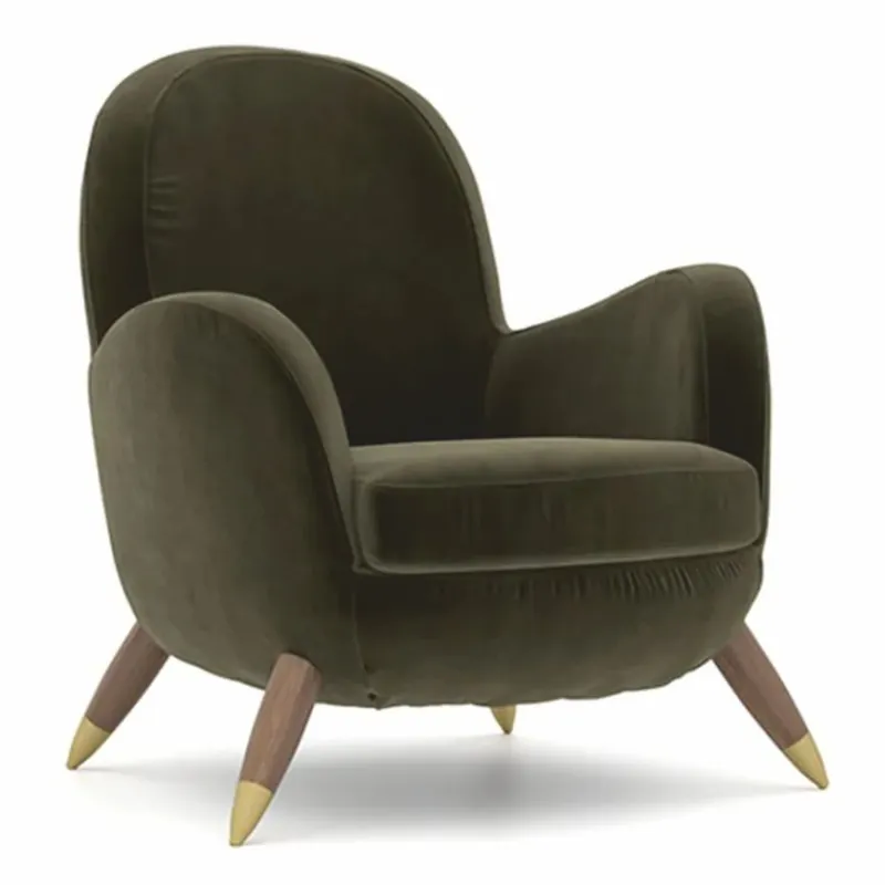 Must-Have Casa Padrino luxury armchair green / brown / brass - Living room & hotel furniture