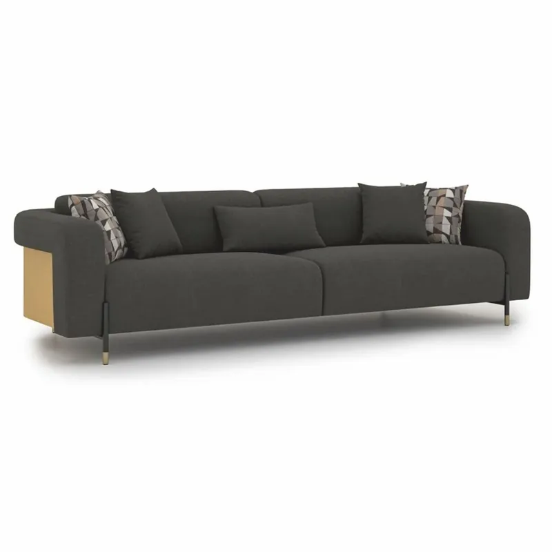 Sale Casa Padrino luxury living room & hotel sofa gray / natural / brass 250 cm - Luxury furniture