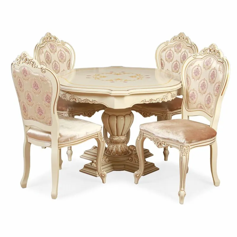 Casa Padrino luxury baroque dining room set cream / brown - Baroque furniture Preisknaller