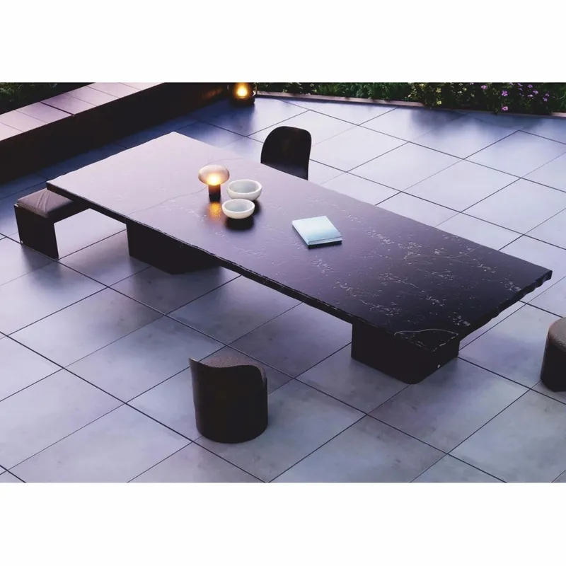 Casa Padrino Luxury Garden Dining Table Black / Dark Brown 330 cm - Hotel & Garden Furniture Highlight